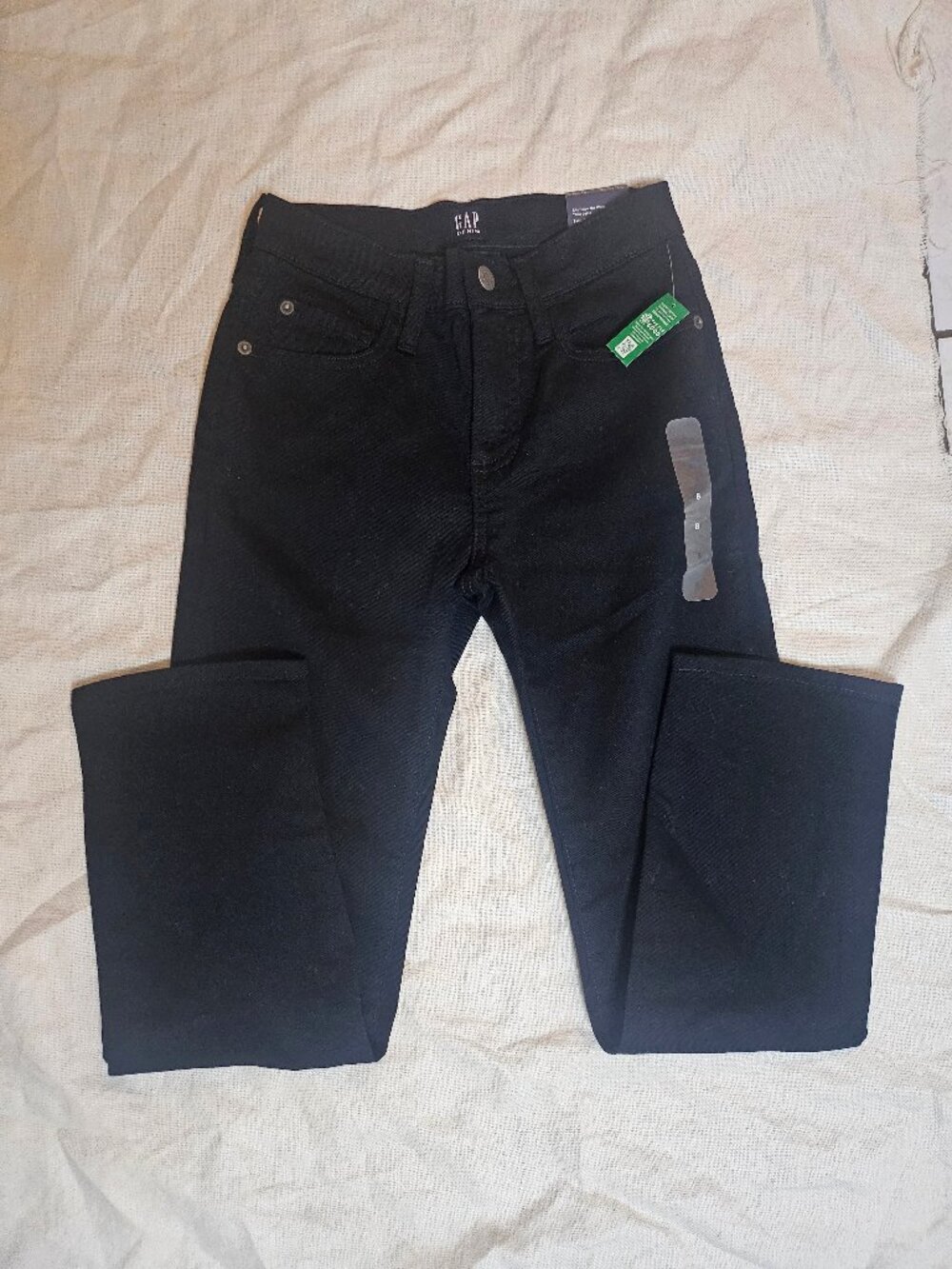 Gap Boy's Black Stretch Straight Leg Jeans - Size 8